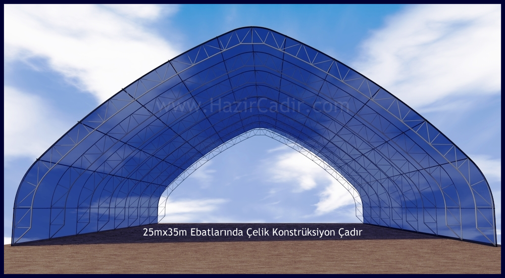 25mx35m Ebatlarında Çelik Konstrüksiyon Çadır Ahır Projesi