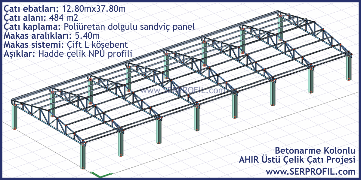 Betonarme Kolonlu Ahır Çatı Projesi 2