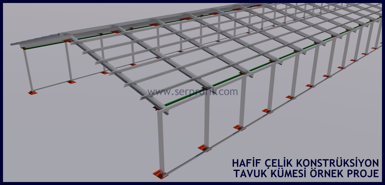 Hafif Çelik Tavuk Kümesi Proje Kesiti 2