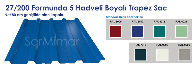 85cm Boyalı Trapez Sac Form Detayı